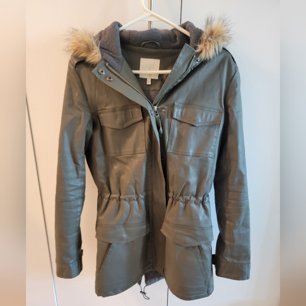 Joie Leather Jacket with fur lining